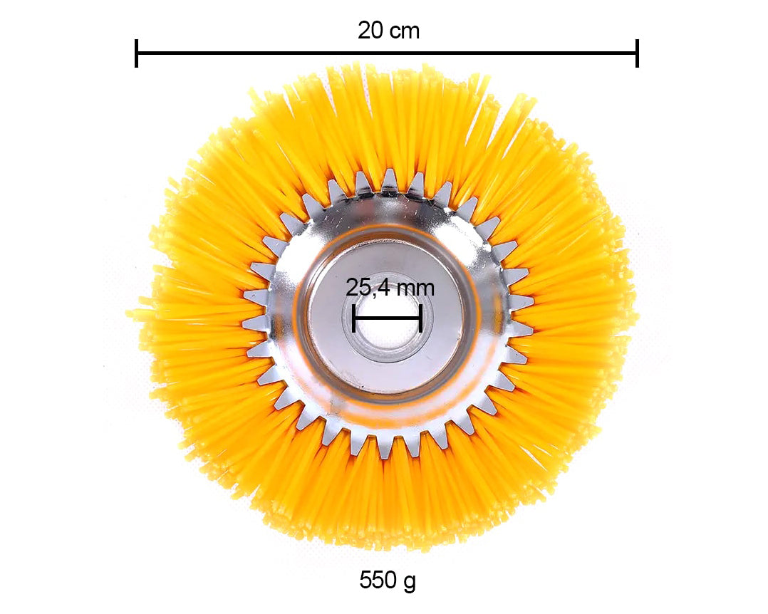 Ukrudt nylonbørste til græstrimmer / buskrydder - 200 mm